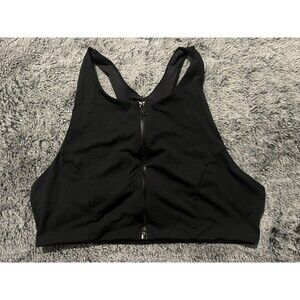 NWOT We Wore What Black Zipper Front Closure Swim Tank Top Lined Black - Medium